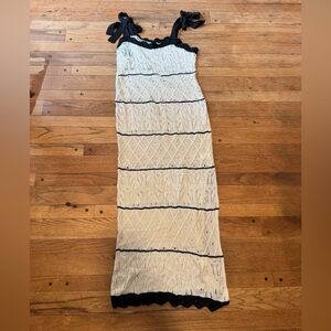 Cupshe Black and Cream Maxi Dress